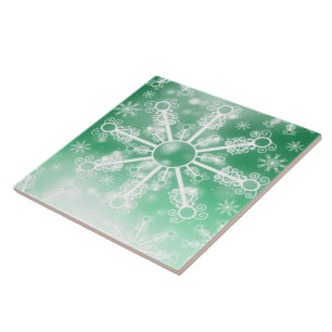 Green Snowflake Tile