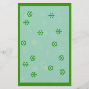 Green Snowflake Winter Stationary Stationery