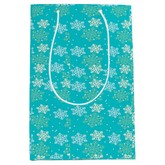 Green Snowflakes Gift Bag Small to Medium