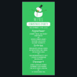 Green Snowman, Christmas Party Menu<br><div class="desc">These Green Snowman, Christmas Party Menus are perfect for anybody who is hosting a joyful and merry event. Great for office parties, restaurants or a special meal for family and friends, these menus will be sure to impress your guests. The snowman design can be easily personalised and will be the...</div>