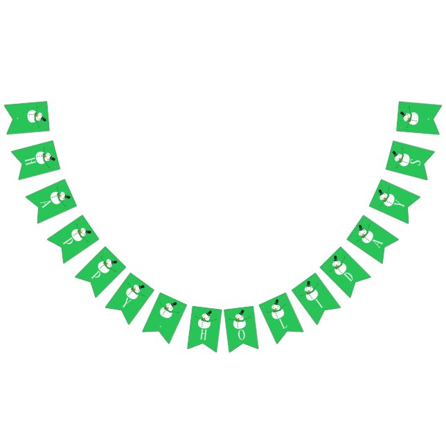 Green Snowman, Happy Holidays Bunting (All)