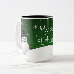Green Snowman Winter Scene Christmas Mug