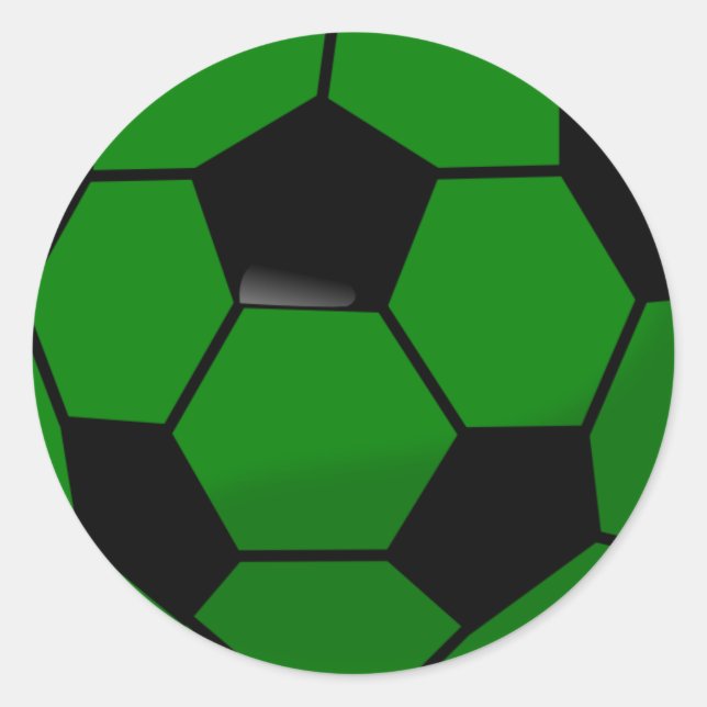 Green Soccer Ball Classic Round Sticker (Front)