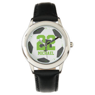 Green Soccer Ball Jersey Number Watch