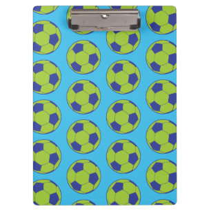Green Soccer Balls Sports Lovers Football Players Clipboard
