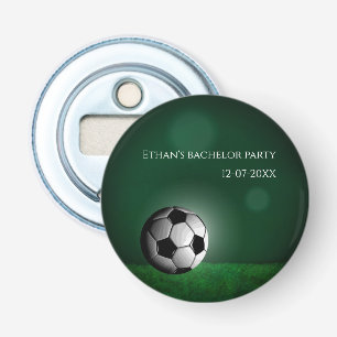 Green Soccer Birthday / Bachelor Party Bottle Opener