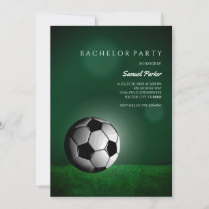 Green Soccer Birthday / Bachelor Party Invitation
