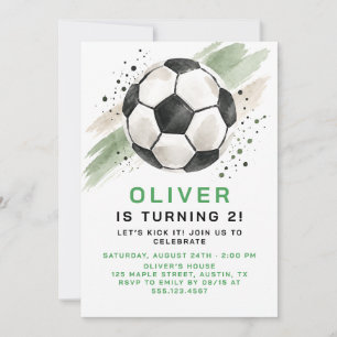 Green Soccer Birthday Invitation