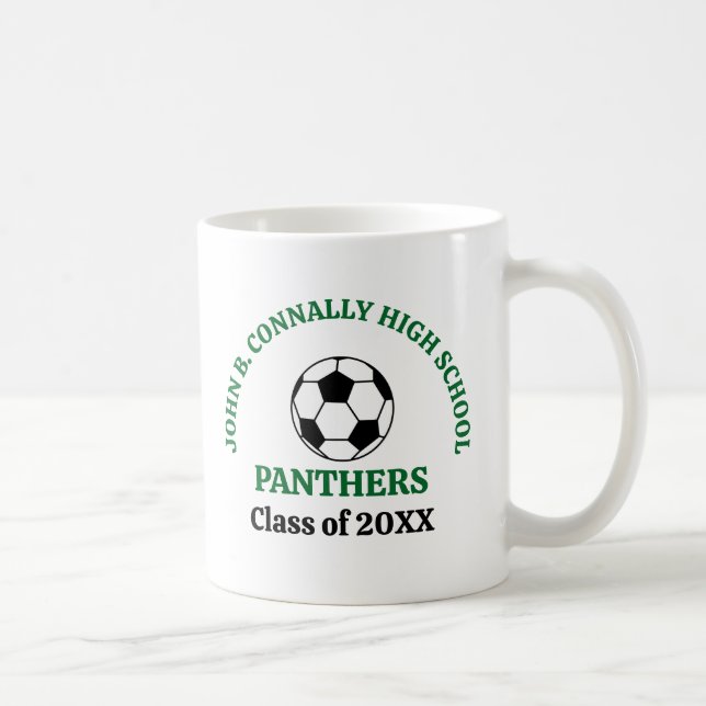 Green Soccer Player Personalised Coffee Mug (Right)