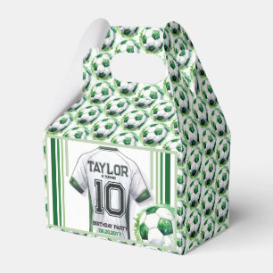 Green Soccer Sports Boy Jersey Kids Birthday Party Favour Box