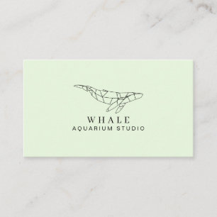 Green Soft Low Poly Aquarium Fish Whale Business Card