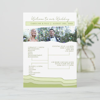 Green Soft Pastel Wedding Program Editable Layout  Programme