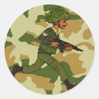 GREEN SOLDIER PAKISTAN CLASSIC ROUND STICKER