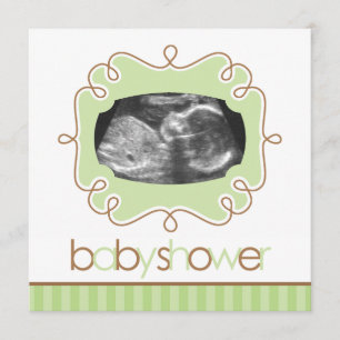Green Sonogram Baby Shower Invitation