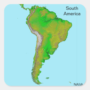 Green South America by NASA Satellite Image Square Sticker