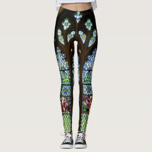 Green South Stained Glass Window Leggings