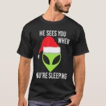 Green Space Alien Head Christmas Santa Hat Ufo Mar T-Shirt<br><div class="desc">Green Space Alien Head Christmas Santa Hat Ufo Mars</div>