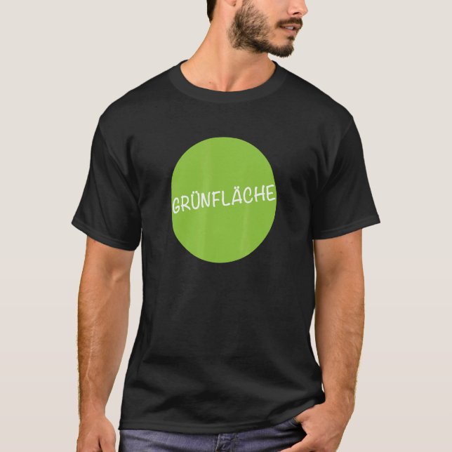Green Space  Ironic Big City Motif T-Shirt (Front)