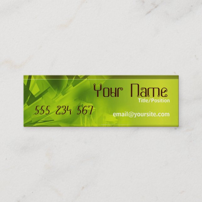 GREEN SPACE Skinny Profile Mini Business Card (Front)