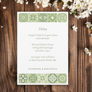 Green Spanish tiles menu