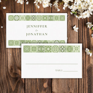 Green Spanish tiles Place Card