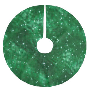 Green Sparkle Christmas Brushed Polyester Tree Skirt