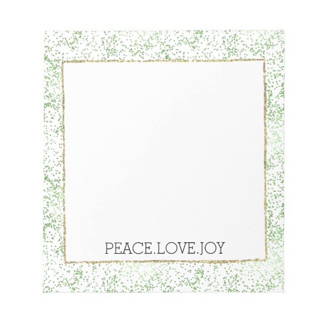 Green Sparkle Dots Gold Glitz   Notepad (Front)