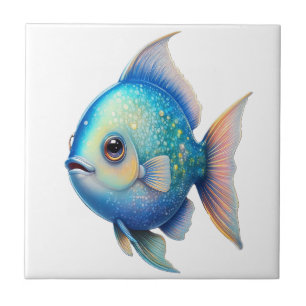Green Sparkle Fish  Tile