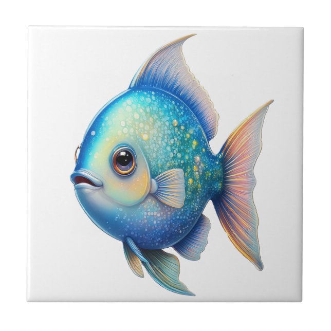Green Sparkle Fish  Tile (Front)