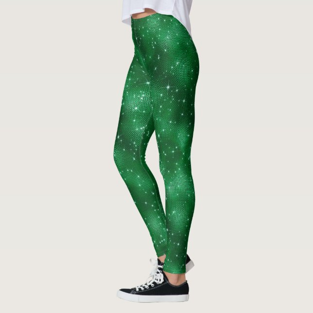 Green Sparkle Glitter  Leggings (Left)