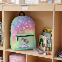 Green sparkle magical unicorn Print Cut Sew Bag