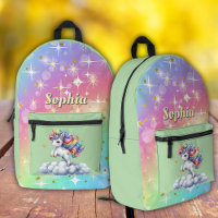 Green sparkle magical unicorn Print Cut Sew Bag