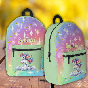 Green sparkle magical unicorn Print Cut Sew Bag