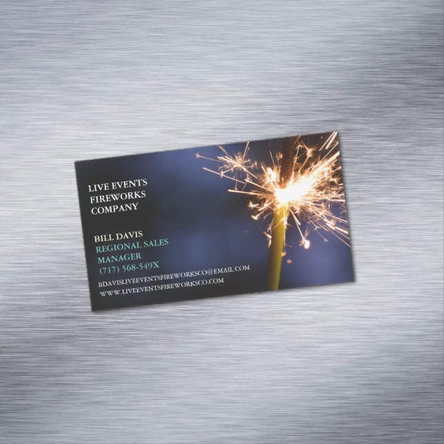 Green Sparkler  July 4th Store  Sales Fireworks  Magnetic Business Card (In Situ)