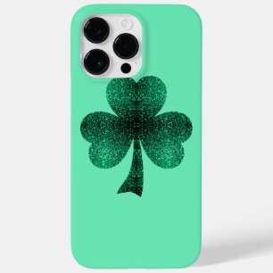 Green Sparkles Shamrock St. Patrick' Day turquoise Case-Mate iPhone 14 Pro Max Case