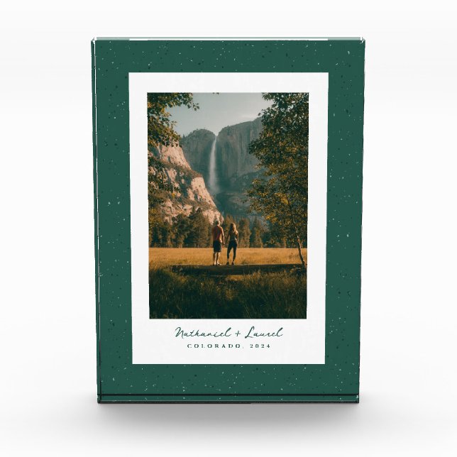 Green speckle frame simple rustic outdoors photo (Front)