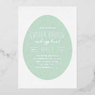 Green Speckled Egg Easter Hunt Party Invitation