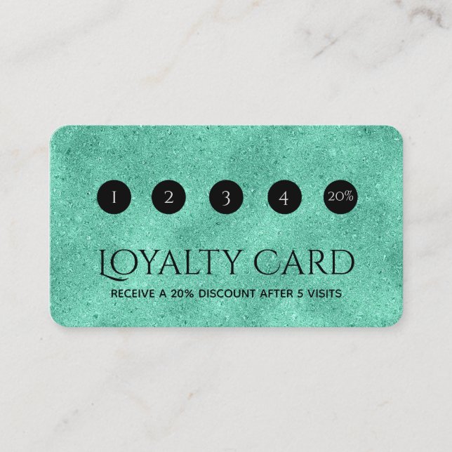 Green Specks Paper Texture Loyalty Card (Front)
