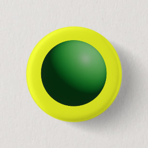 Green Sphere on Yellow Cufflinks 3 Cm Round Badge
