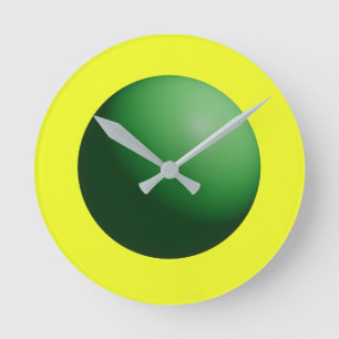 Green Sphere on Yellow Round Clock