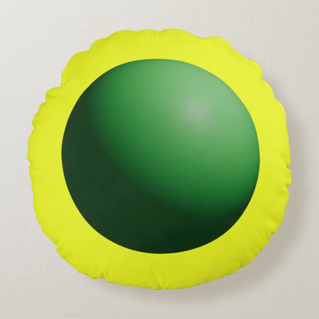 Green Sphere Round Pillow (Front)