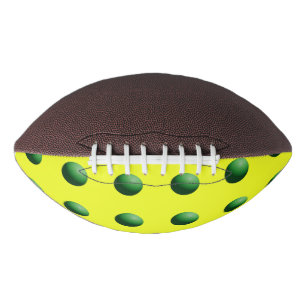 Green Spheres on Yellow American Football