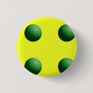 Green Spheres on Yellow Button