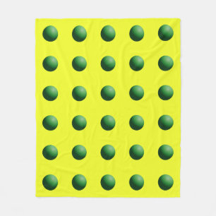 Green Spheres on Yellow Fleece Blanket
