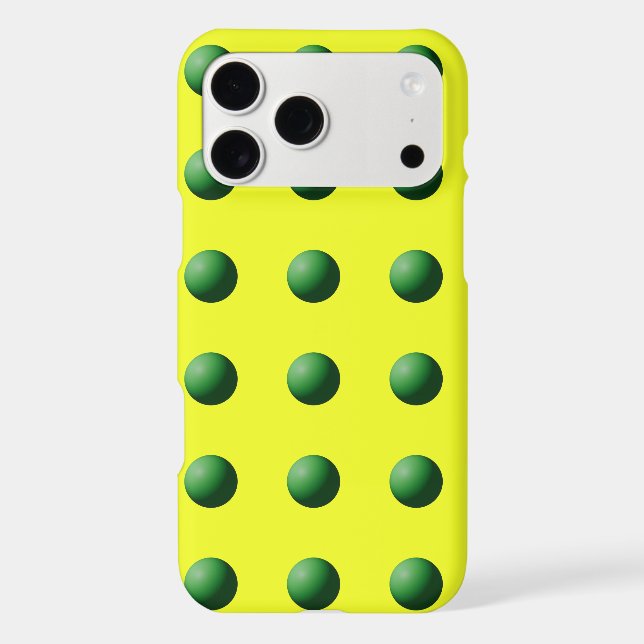 Green Spheres on Yellow iPhone / iPad case (Back)