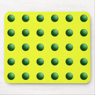 Green Spheres on Yellow Mouse Mat