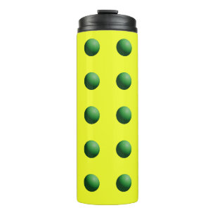 Green Spheres on Yellow Thermal Tumbler