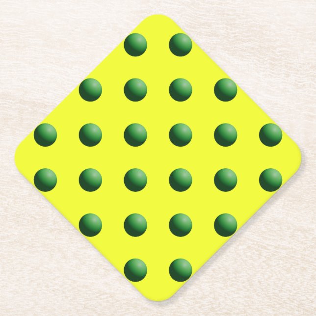 Green Spheres Paper Coaster (Front)
