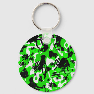 Green Spider Camo Key Ring