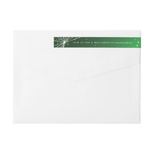 Green Spider Web Wraparound Address Label